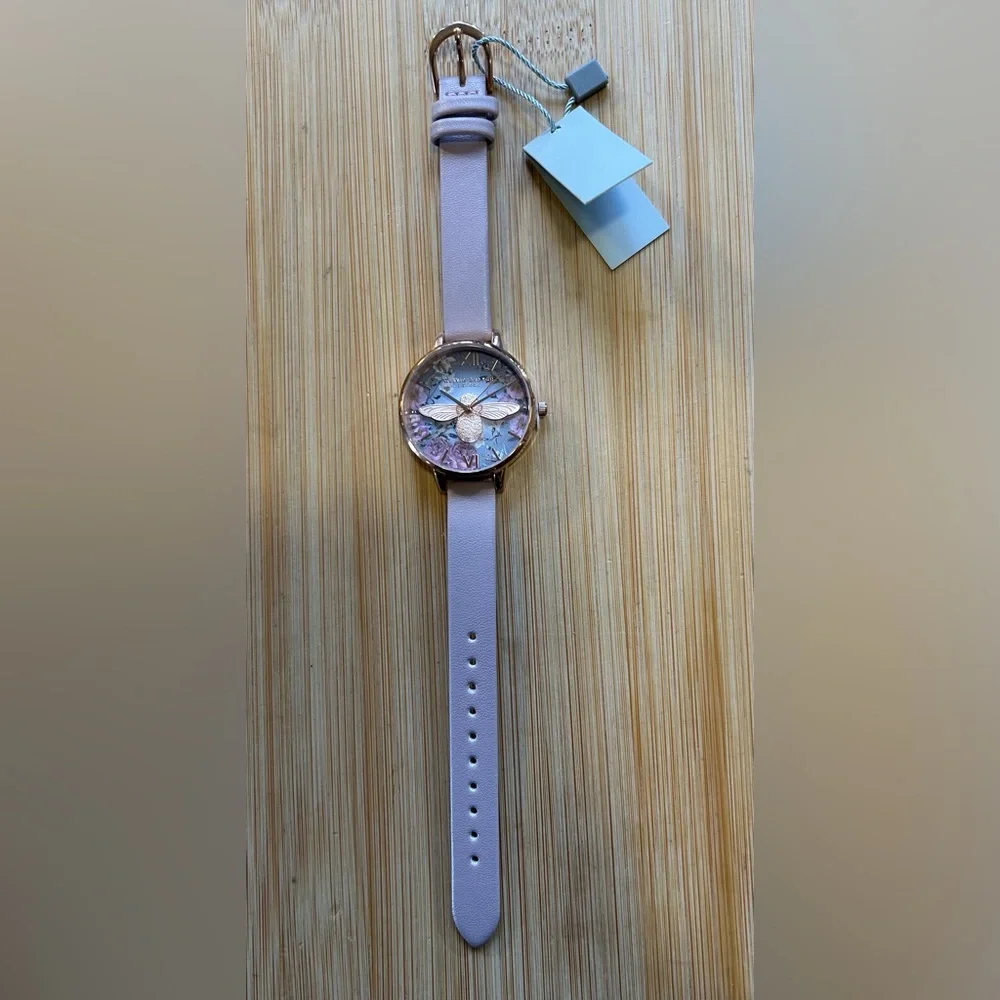 Olivia burton Watch With RoseGold Bee Figurine On 34mm Floral Face